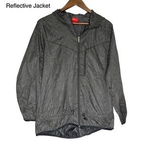 Nike Vapor Flash Reflective Zebra Print Running Biking Walking Jacket Womens L